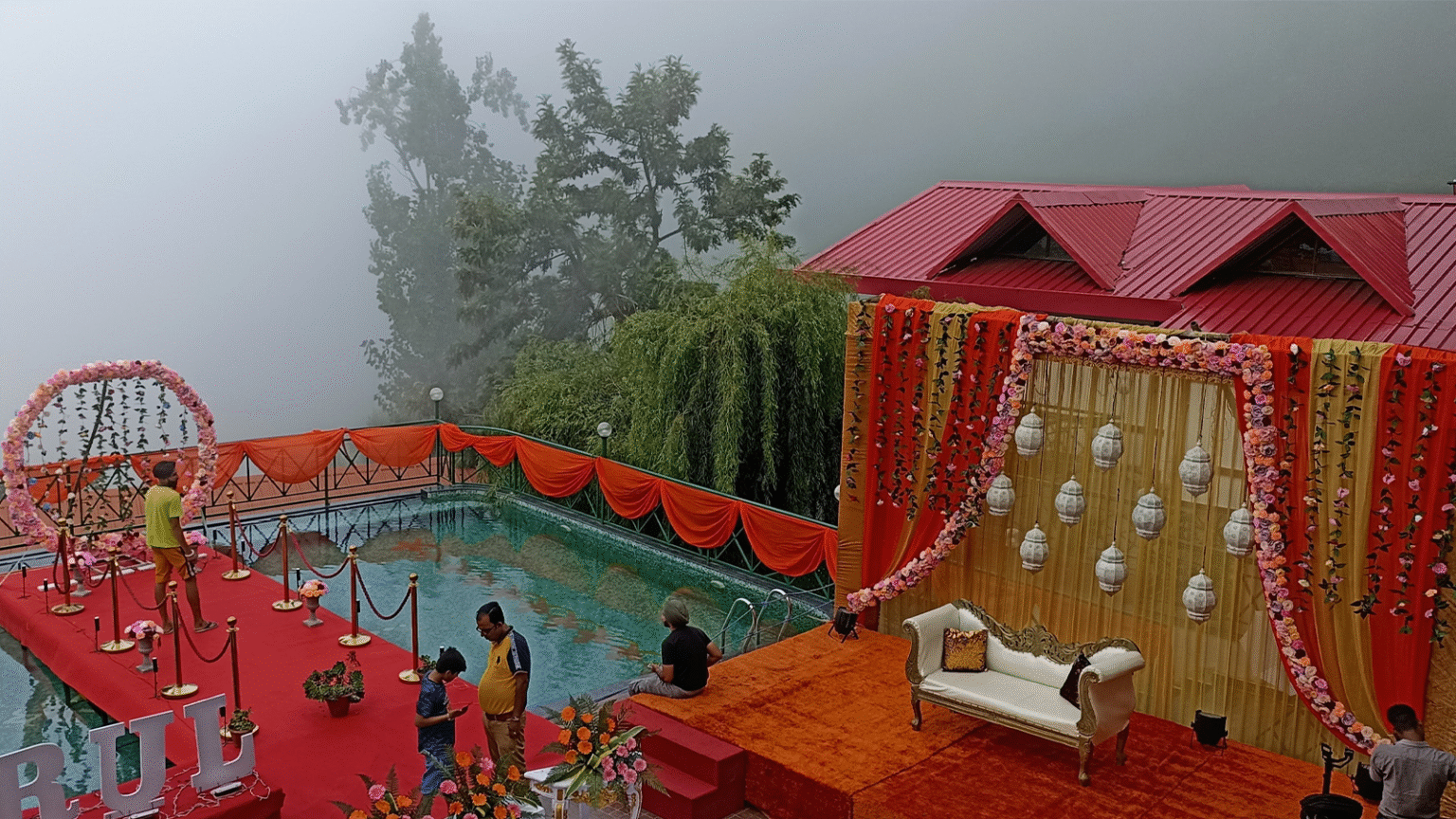 Terrace wedding arrangement